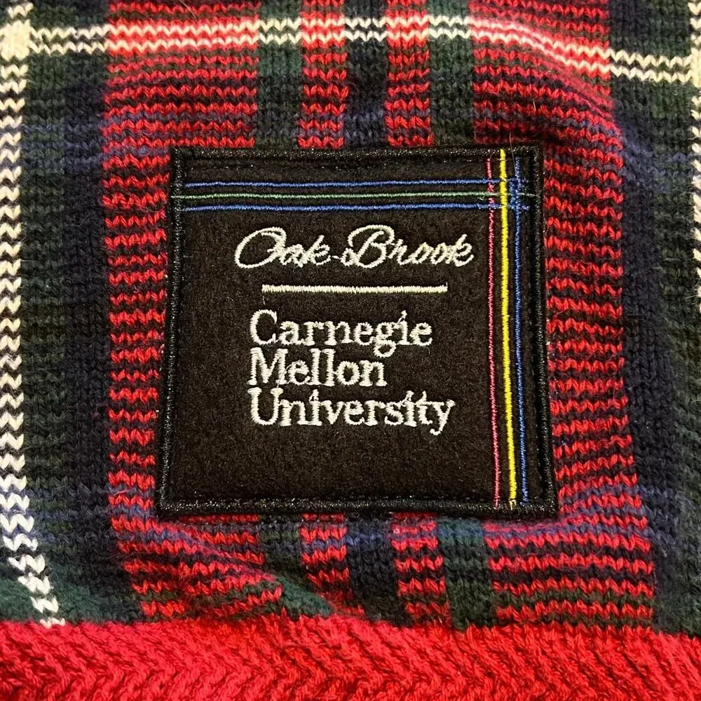 Oak Brook x Carnegie Mellon University Upcycled Tartan Plaid Sweater Size XL